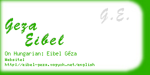 geza eibel business card